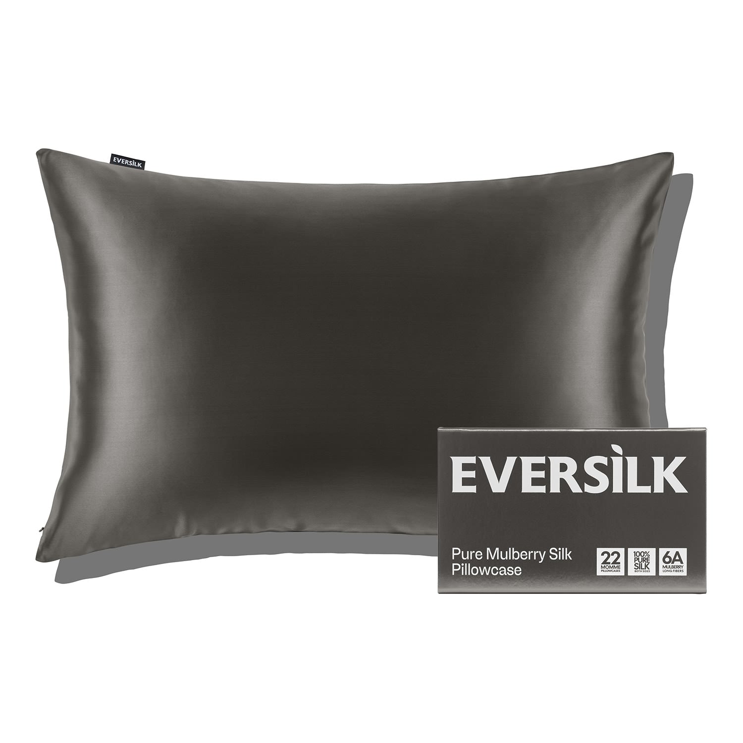 EVERSILK Pillowcase - Dark Grey - EVERSILK.co.uk