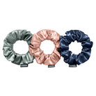 EVERSILK Scrunchies - Slate Grey, Navy, Mellow Rose