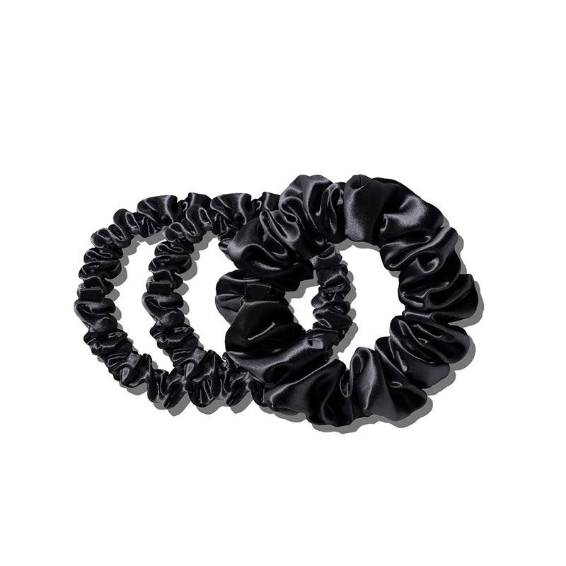 EVERSILK Midi/Large Scrunchies - Black - EVERSILK.co.uk