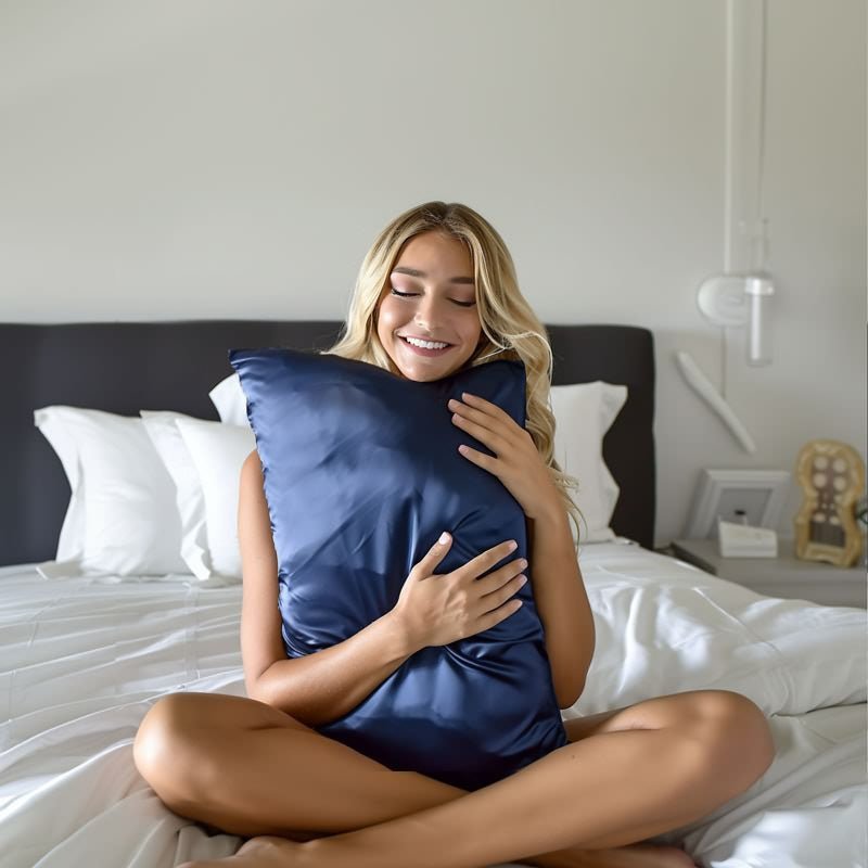 EVERSILK Pillowcase - Navy - EVERSILK.co.uk