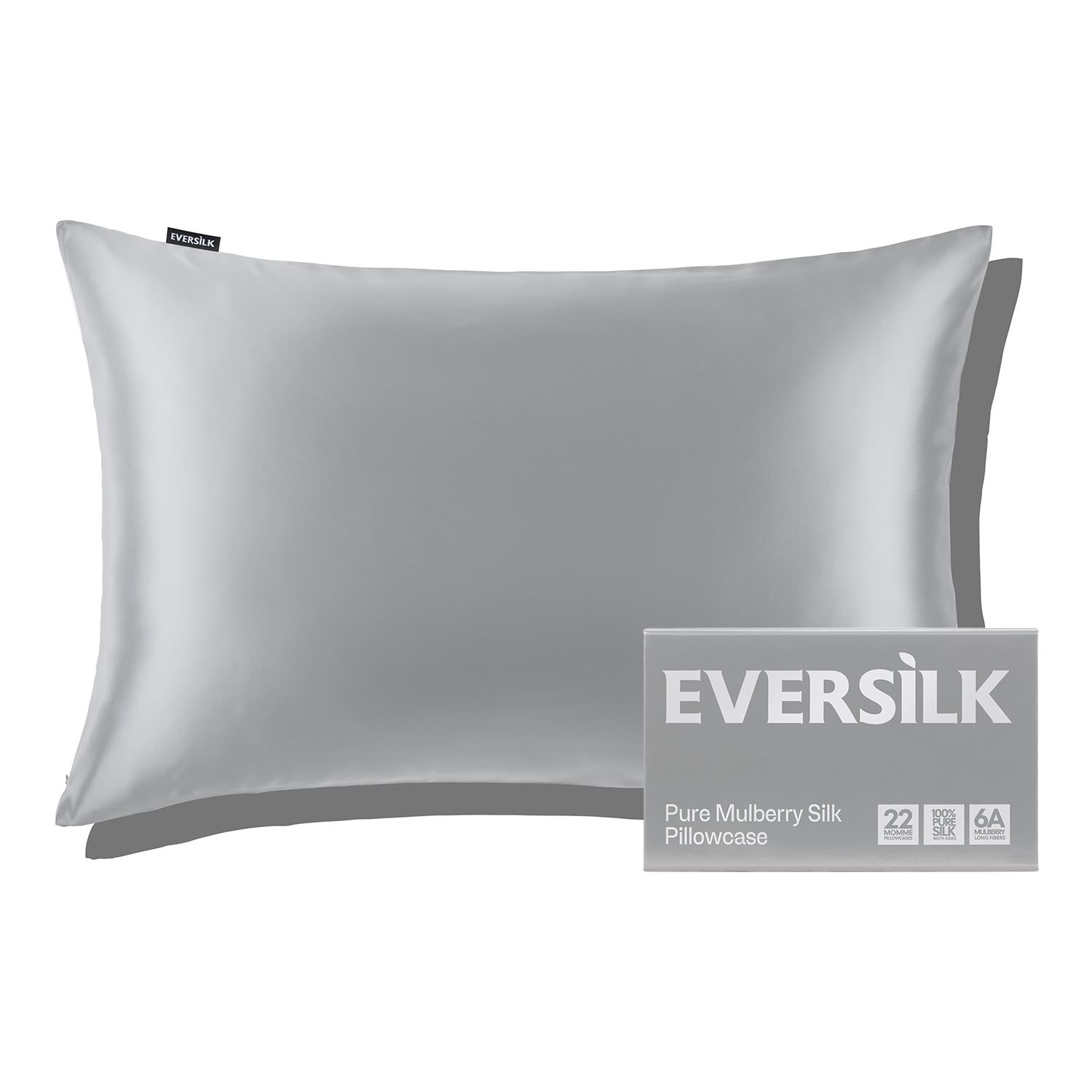 EVERSILK Pillowcase - Silver - EVERSILK.co.uk
